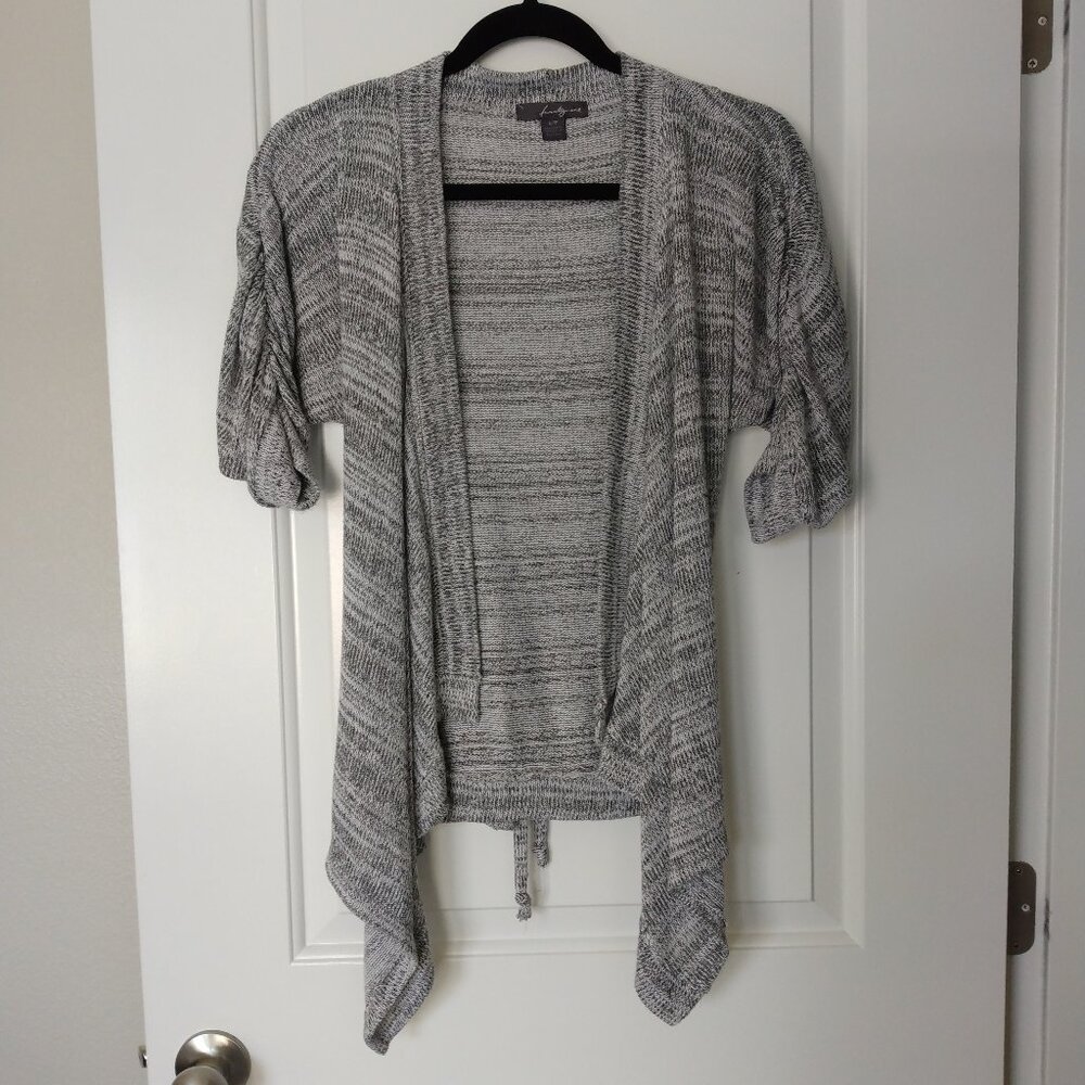 Twenty-One Marled Gray White Striped Cardigan Sweater Women's Size S